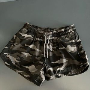 Black camo athleta girl workout shorts